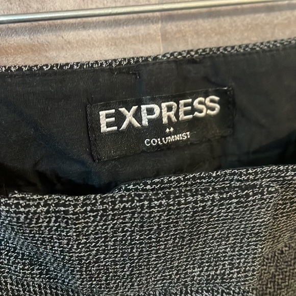 Express Columnist Grey Houndstooth Plaid Dress Pant Trousers 6 Short - Picture 3 of 6